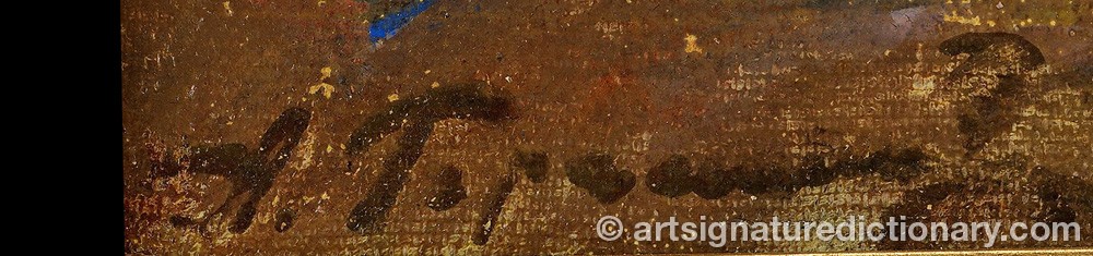 Authentic signature by Alexander Mikhailovich GERASIMOV on  artwork