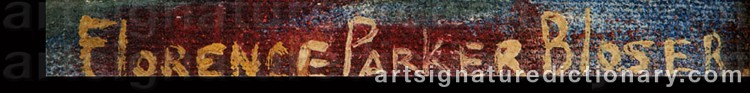 Authentic signature by Florence Parker BLOSER on  artwork