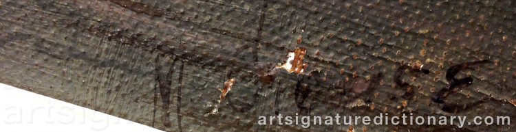 Authentic signature by M. CROUSE on  artwork