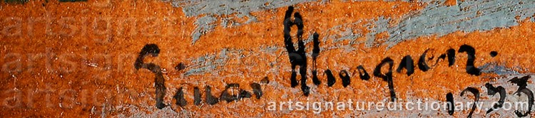 Authentic signature by Einar ALMGREN on  artwork