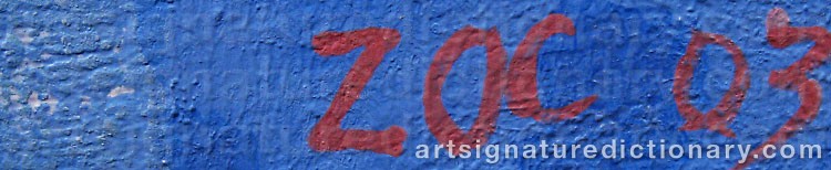 Authentic signature by Edward ZOC on  artwork