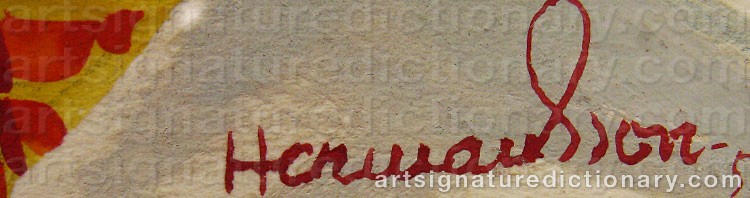 Authentic signature by Erik HERMANSSON on  artwork