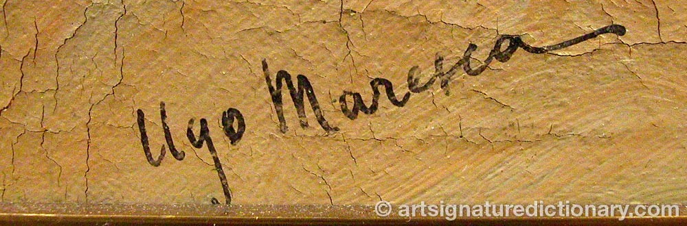Authentic signature by Ugo MARESCA on  artwork