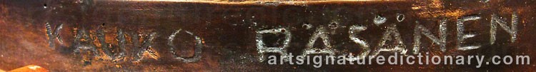 Authentic signature by Kauko RÄSÄNEN on  artwork
