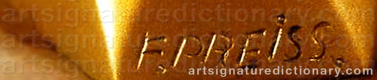 Authentic signature by Ferdinand PREISS on artwork