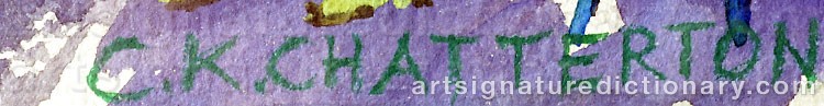Authentic signature by Clarence Kerr CHATTERTON on  artwork