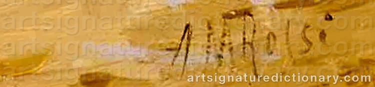 Authentic signature by Alexander Mark ROSSI on  artwork