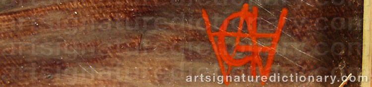 Authentic signature by George Augustus WILLIAMS on  artwork
