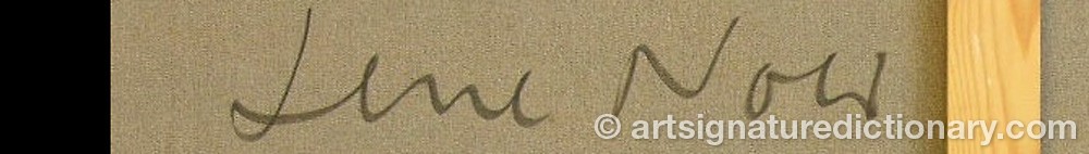 Authentic signature by Lene NOER on  artwork