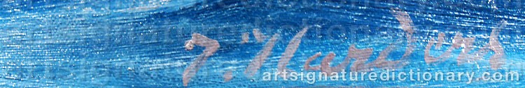 Authentic signature by Johannes HARDERS on Painting/Watercolour artwork