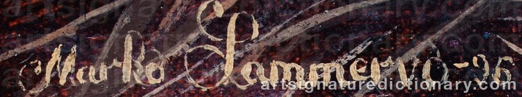 Authentic signature by Marko LAMMERVO on artwork