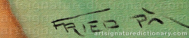 Authentic signature by Pal FRIED on Painting/Watercolour artwork