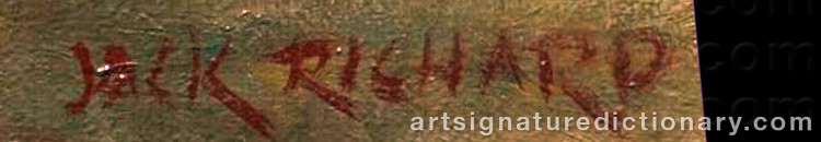 Authentic signature by Jack RICHARD on Painting/Watercolour artwork