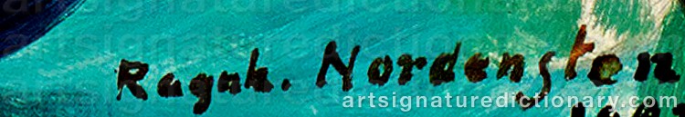 Authentic signature by Ragnhild NORDENSTEN on Painting/Watercolour artwork