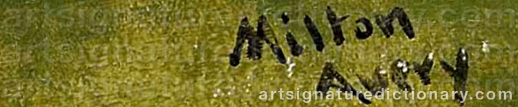 Authentic signature by Milton Clark AVERY on Painting/Watercolour artwork