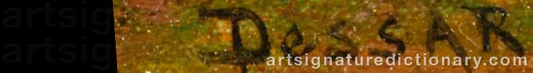 Authentic signature by Louis Paul DESSAR on  artwork