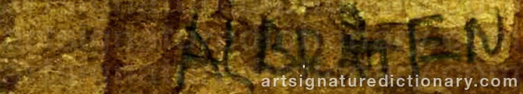 Authentic signature by Våge ALBRÅTEN on artwork