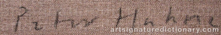 Signature by Peter HAHNE