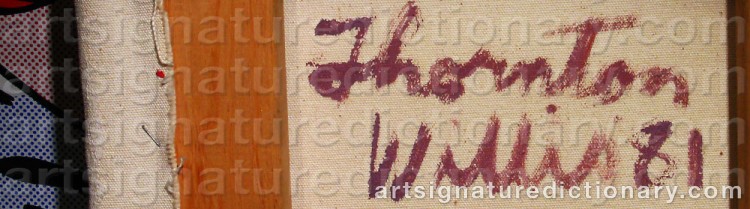 Authentic signature by Thornton WILLIS on  artwork
