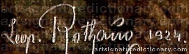 Authentic signature by Leopold ROTHAUG on  artwork