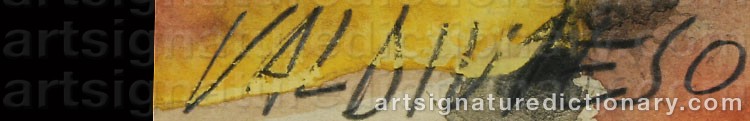 Authentic signature by Antonio Rodriguez VALDIVIESO on artwork