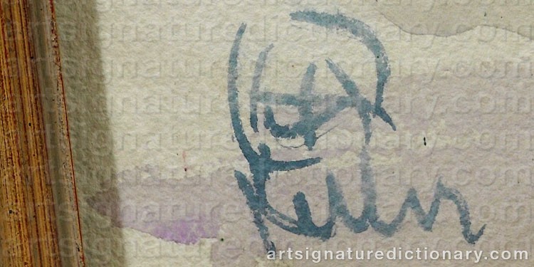 Authentic signature by Henry George KELLER on artwork