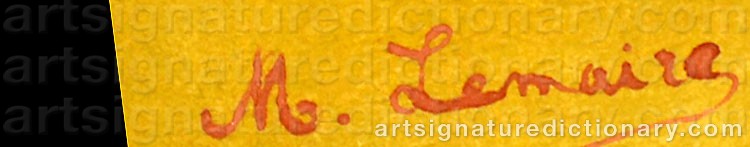 Authentic signature by Madeleine Jeanne LEMAIRE on  artwork