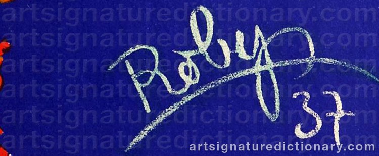 Authentic signature by Robert ‘Robys’ WOLFF on Drawing/Graphic/Print artwork
