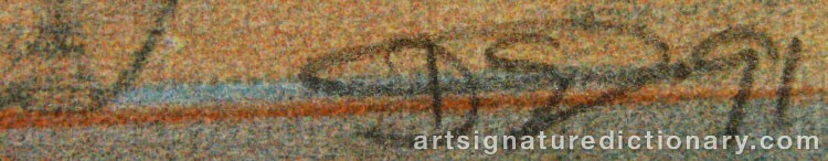 Authentic signature by Donald FARNSWORTH on  artwork