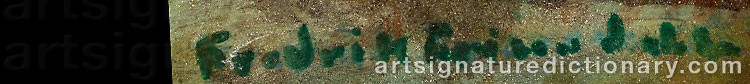 Authentic signature by Fredrik FRISENDAHL on artwork