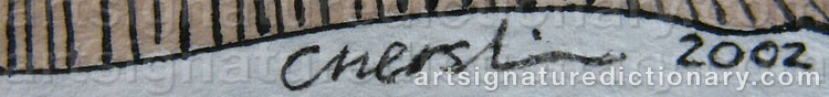 Authentic signature by Cherstin ANDERSSON on  artwork