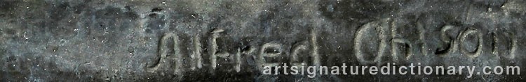Authentic signature by Alfred OHLSON on artwork