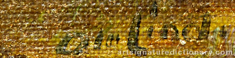 Authentic signature by Ossip Leonovitch LINDE on  artwork