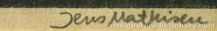 Authentic signature by Jens MATHISEN on artwork
