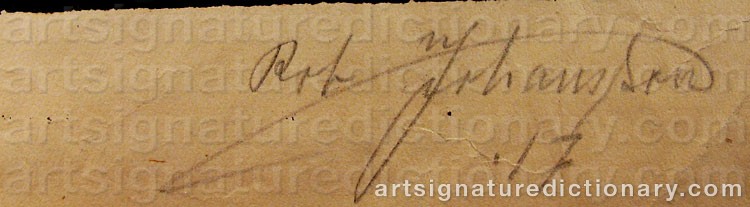 Authentic signature by Robert JOHANSSON on  artwork
