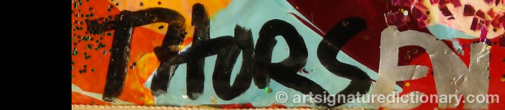 Authentic signature by Jens Jørgen THORSEN on artwork