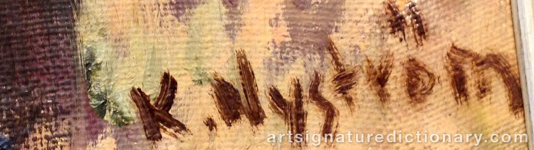 Authentic signature by Kurt NYSTRÖM on artwork