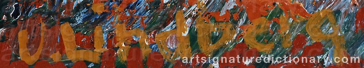 Authentic signature by Uno LINDBERG on  artwork