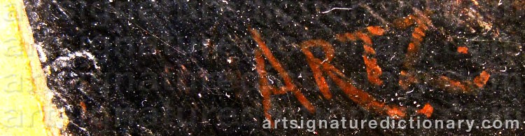 Authentic signature by David Adolf Constant ARTZ on  artwork