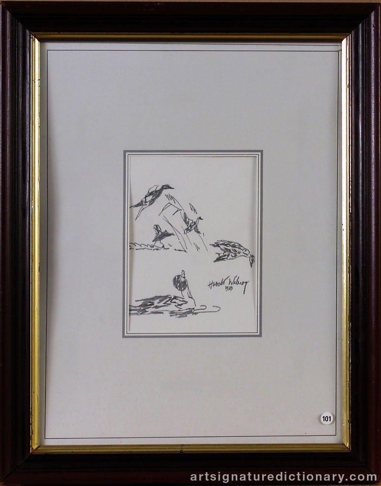 Close-up details showing Harald WIBERG signature forgery characteristics