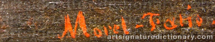 Authentic signature by Antoine Léon MOREL-FATIO on artwork
