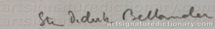 Authentic signature by Sten Didrik BELLANDER on Drawing/Graphic/Print artwork