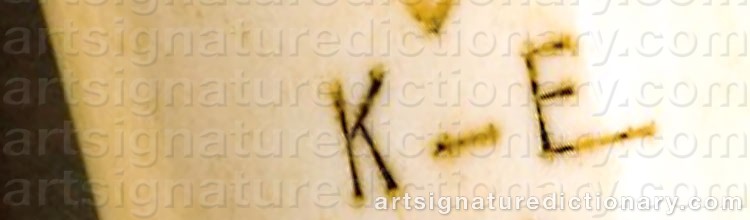 Authentic signature by Elis Gustaf (Sami Artist) ‘Kniv-Elis’ BERGSTRÖM on  artwork