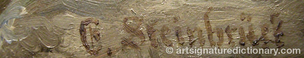 Authentic signature by Edouard STEINBRUCK on  artwork