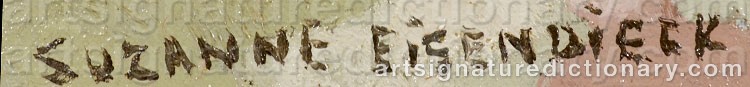 Authentic signature by Suzanne EISENDIECK on artwork