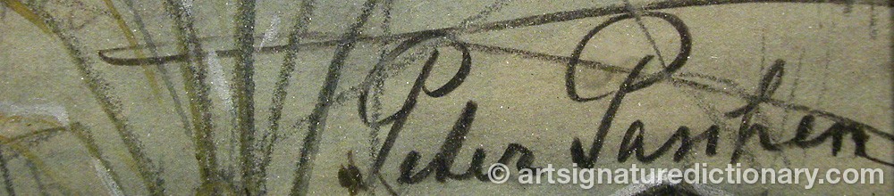 Authentic signature by Peter PASCHEN on artwork
