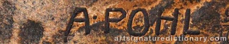 Authentic signature by Adolf Josef POHL on Sculpture artwork