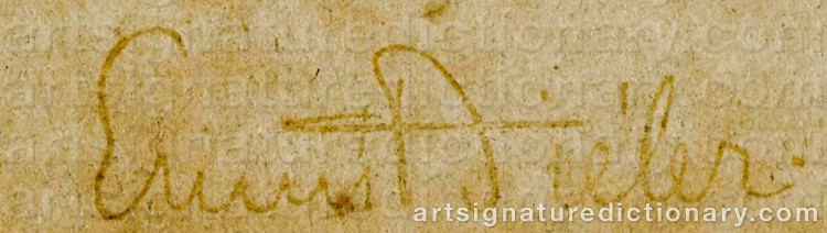 Authentic signature by Ernest BIÉLER on Painting/Watercolour artwork