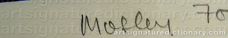 Authentic signature by Tom MOSLEY on  artwork