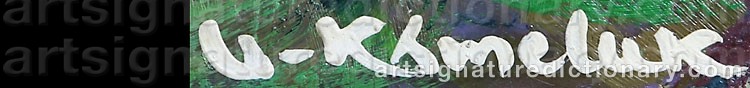 Authentic signature by Vasyl KHMELUK on artwork
